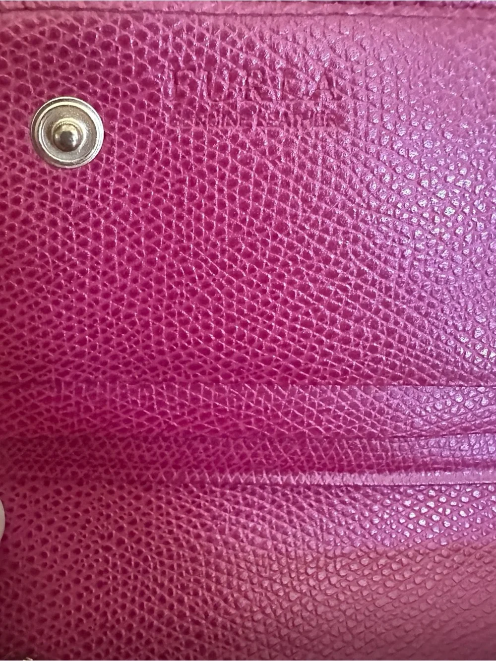 Furla Pink Leather Continental Wallet Bow Detail Snap Closure